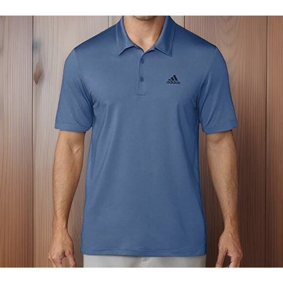 Adidas Ultimate PGA Tiger Pro Golf Blue Polo Shirt Mens Large New Fast Ship - Picture 1 of 8